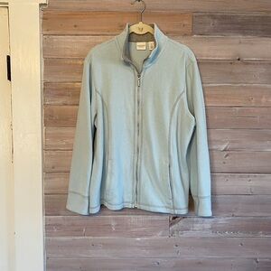 Weekends by Chicos blue zip up jacket size 2 (large)